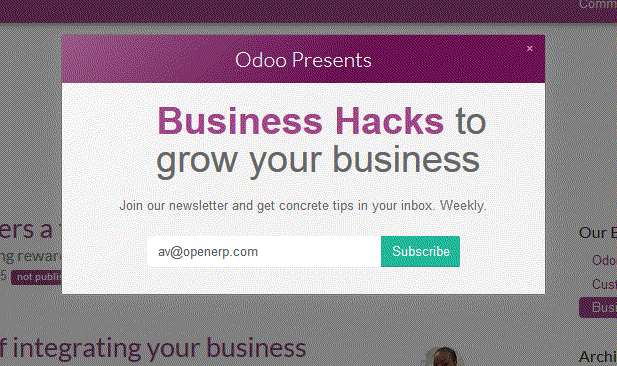 Odoo image and text block