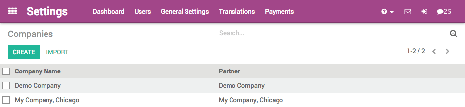 Odoo - Sample 1 for three columns