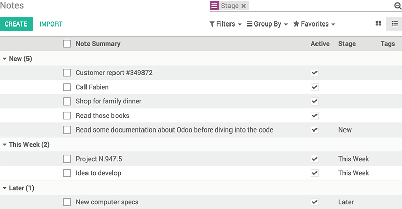 Odoo - Sample 1 for three columns